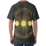 Sun And Moon Phase Print Men's Velvet T-Shirt