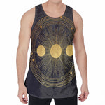 Sun And Moon Phase Print Men's Velvet Tank Top
