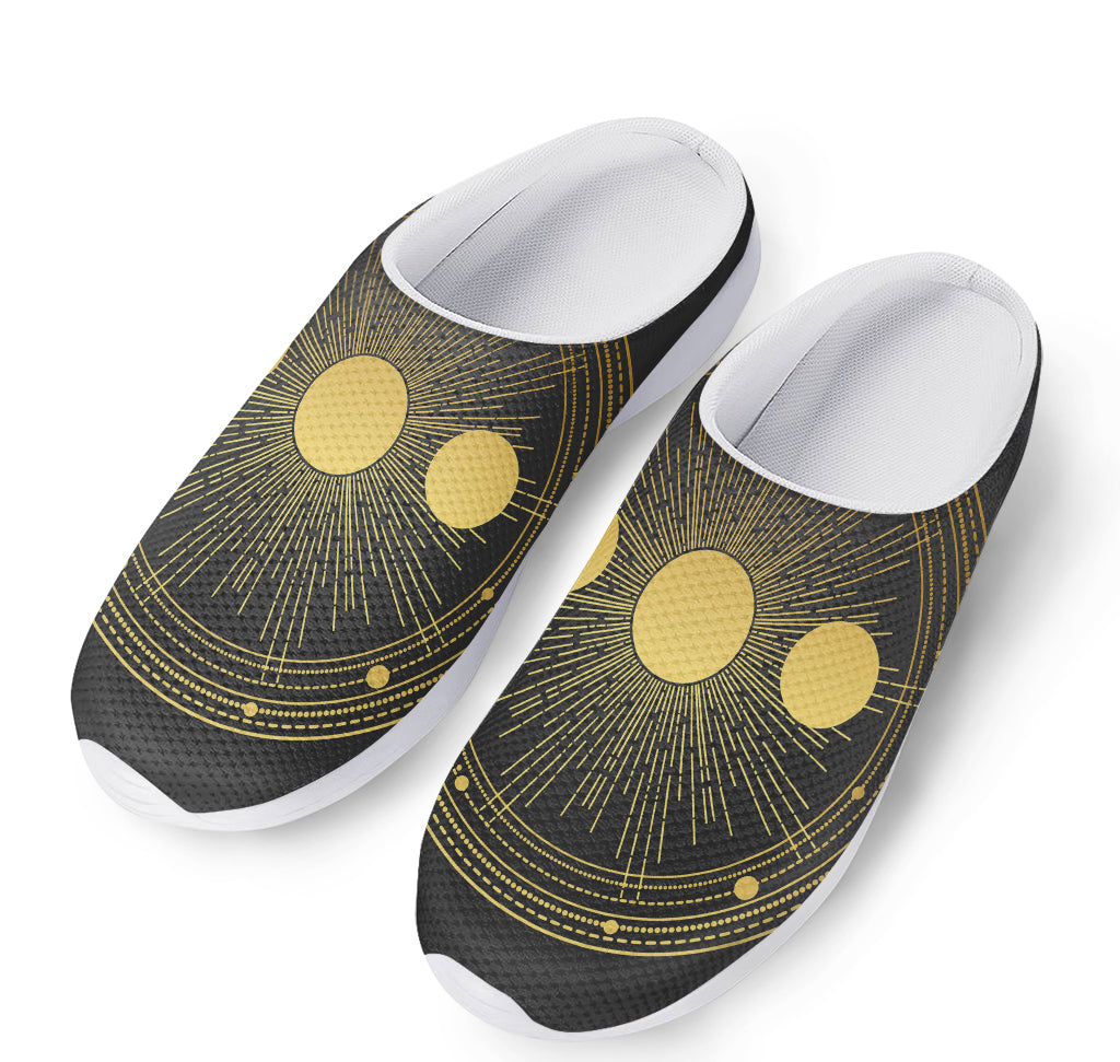 Sun And Moon Phase Print Mesh Casual Shoes
