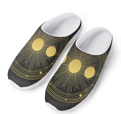 Sun And Moon Phase Print Mesh Casual Shoes