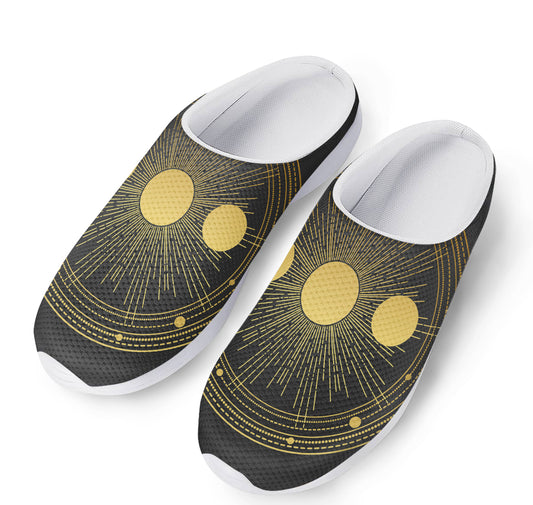 Sun And Moon Phase Print Mesh Casual Shoes
