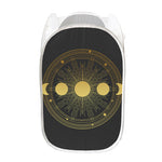 Sun And Moon Phase Print Mesh Laundry Hamper