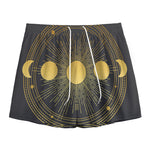 Sun And Moon Phase Print Mesh Shorts