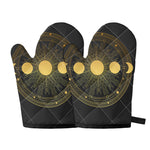 Sun And Moon Phase Print Oven Mitts