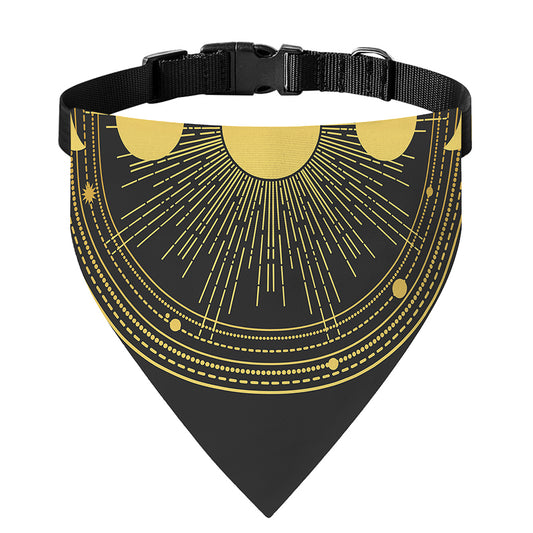 Sun And Moon Phase Print Over The Collar Dog Bandana