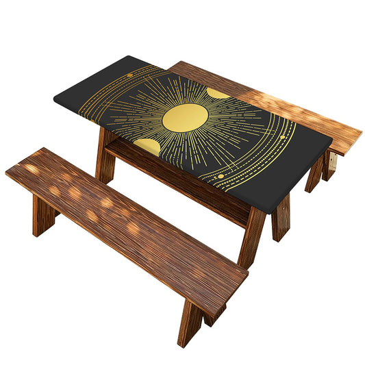 Sun And Moon Phase Print Picnic Table Cover