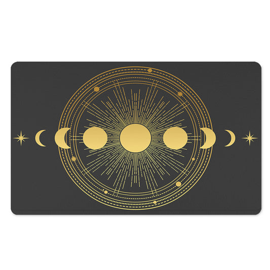 Sun And Moon Phase Print Polyester Doormat