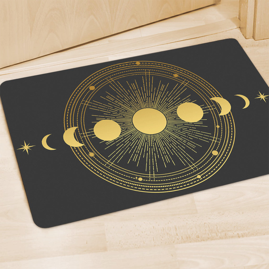 Sun And Moon Phase Print Polyester Doormat