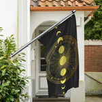 Sun And Moon Phase Print Polyester Flag