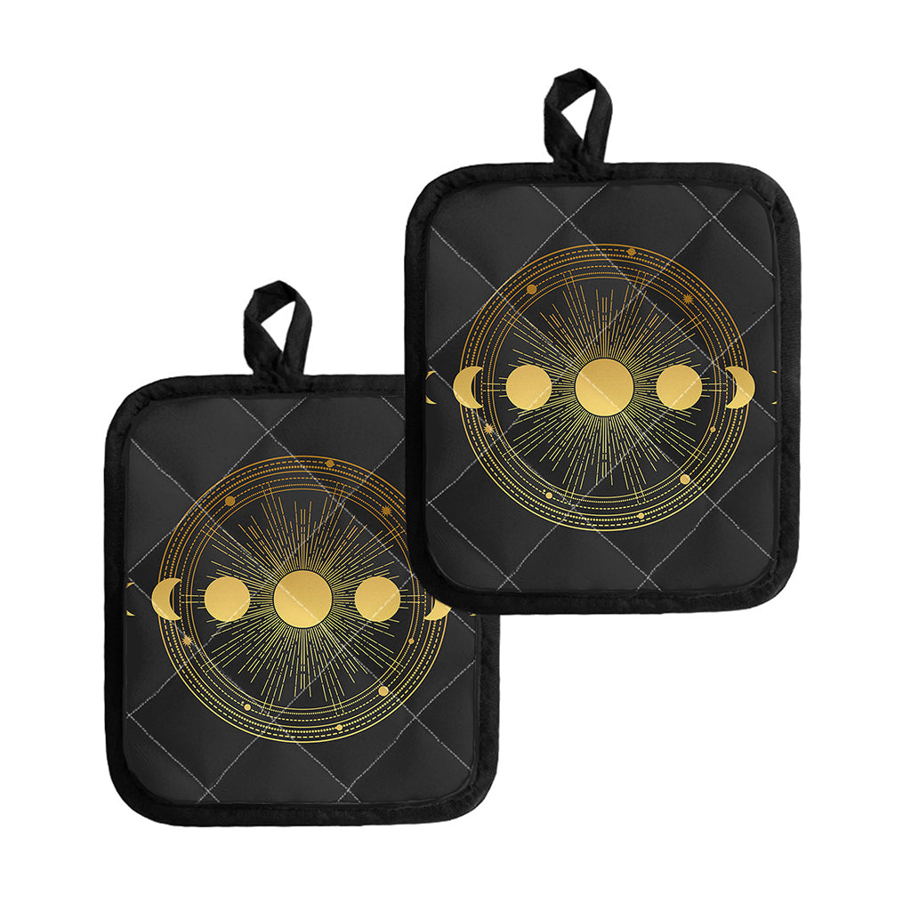 Sun And Moon Phase Print Pot Holders