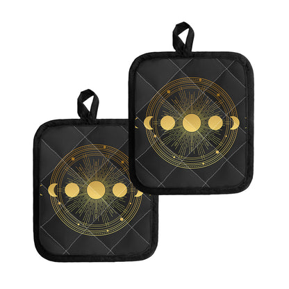 Sun And Moon Phase Print Pot Holders