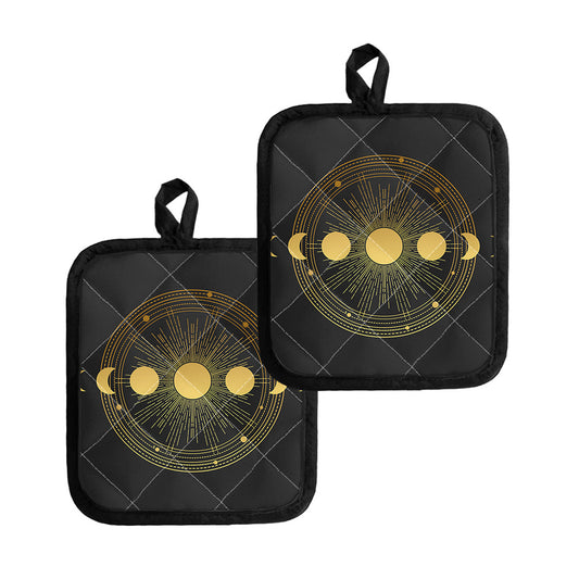 Sun And Moon Phase Print Pot Holders