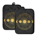 Sun And Moon Phase Print Pot Holders With Pocket
