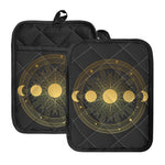 Sun And Moon Phase Print Pot Holders With Pocket