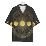 Sun And Moon Phase Print Rayon Hawaiian Shirt