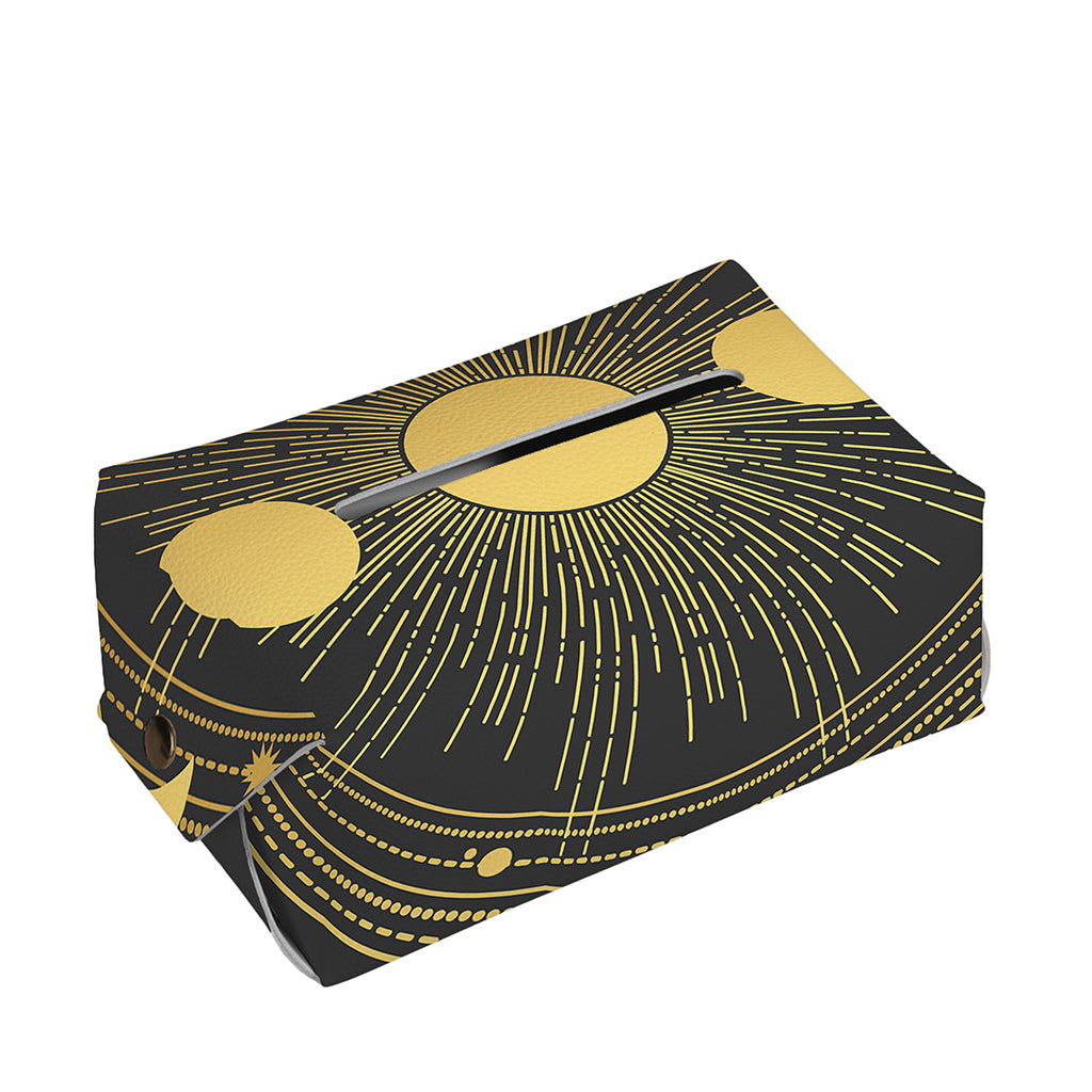 Sun And Moon Phase Print Rectangle Tissue Box Cover