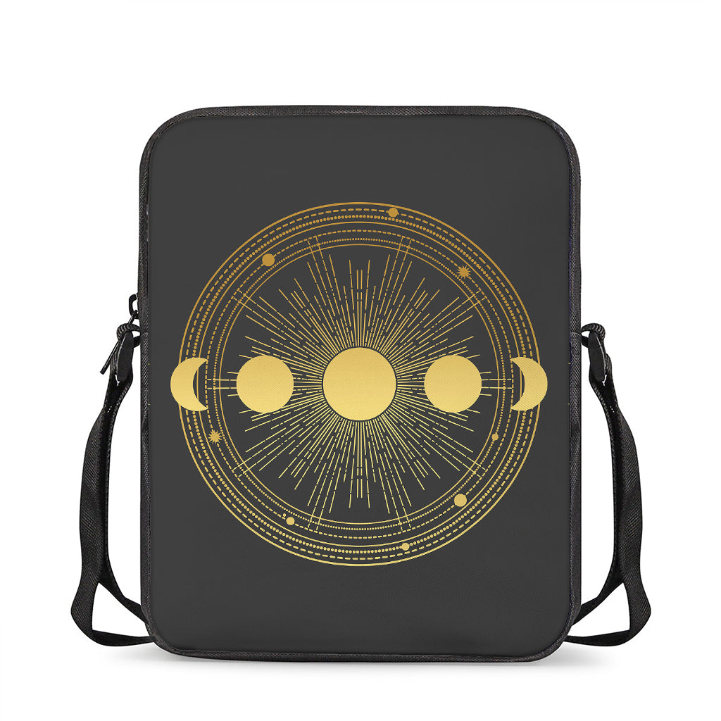 Sun And Moon Phase Print Rectangular Crossbody Bag