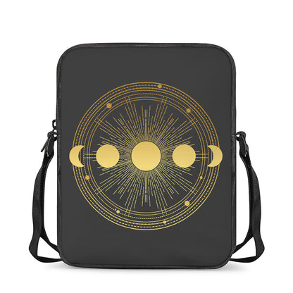 Sun And Moon Phase Print Rectangular Crossbody Bag