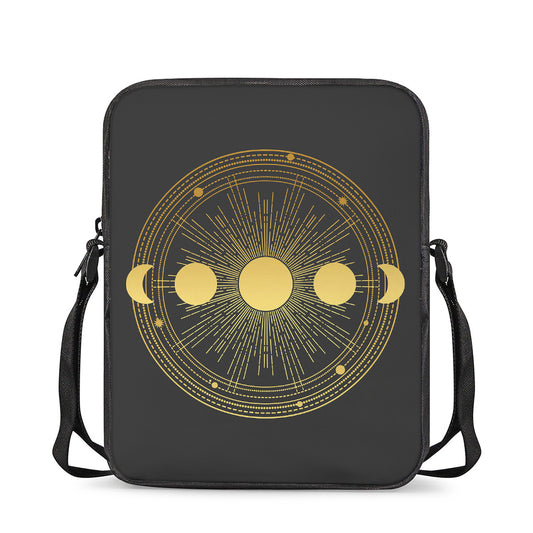 Sun And Moon Phase Print Rectangular Crossbody Bag
