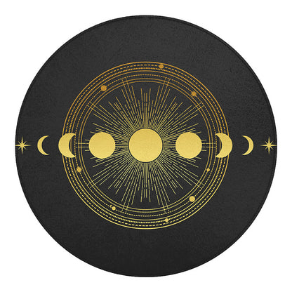 Sun And Moon Phase Print Round Blanket