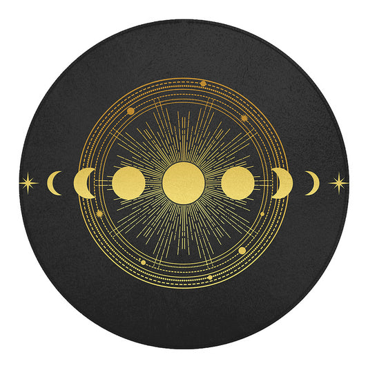 Sun And Moon Phase Print Round Blanket