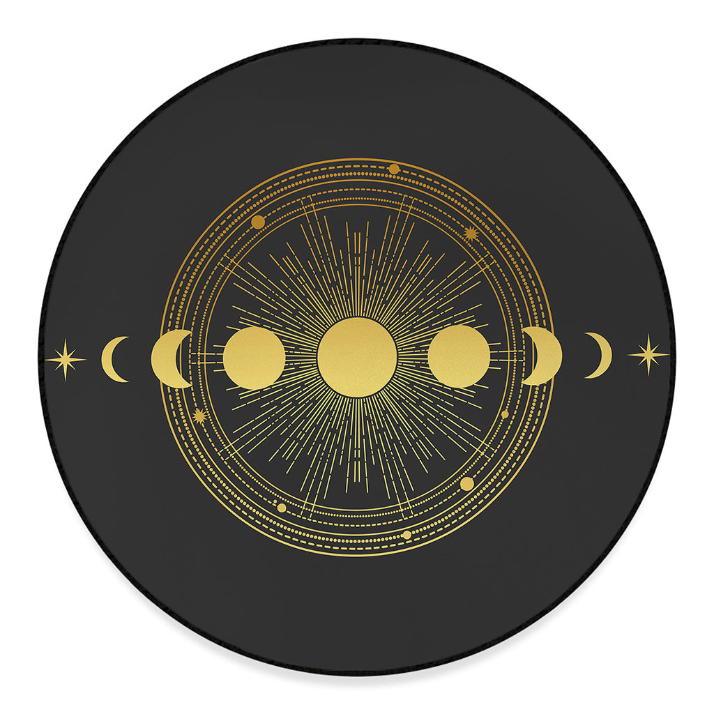 Sun And Moon Phase Print Round Floor Mat