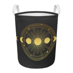 Sun And Moon Phase Print Round Laundry Basket