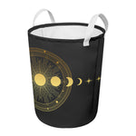 Sun And Moon Phase Print Round Laundry Basket