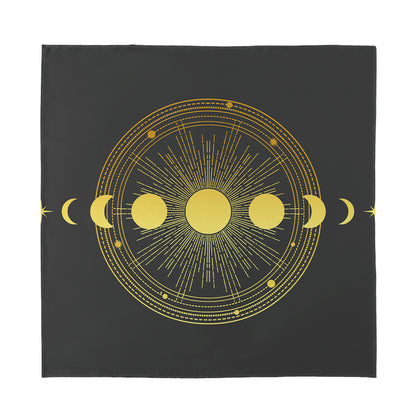 Sun And Moon Phase Print Silk Bandana
