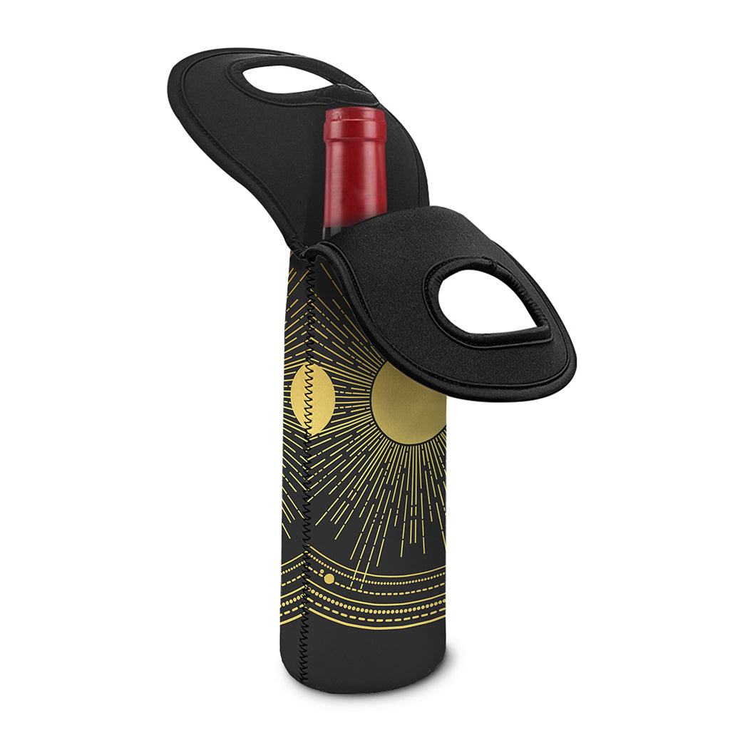 Sun And Moon Phase Print Single Neoprene Wine Tote