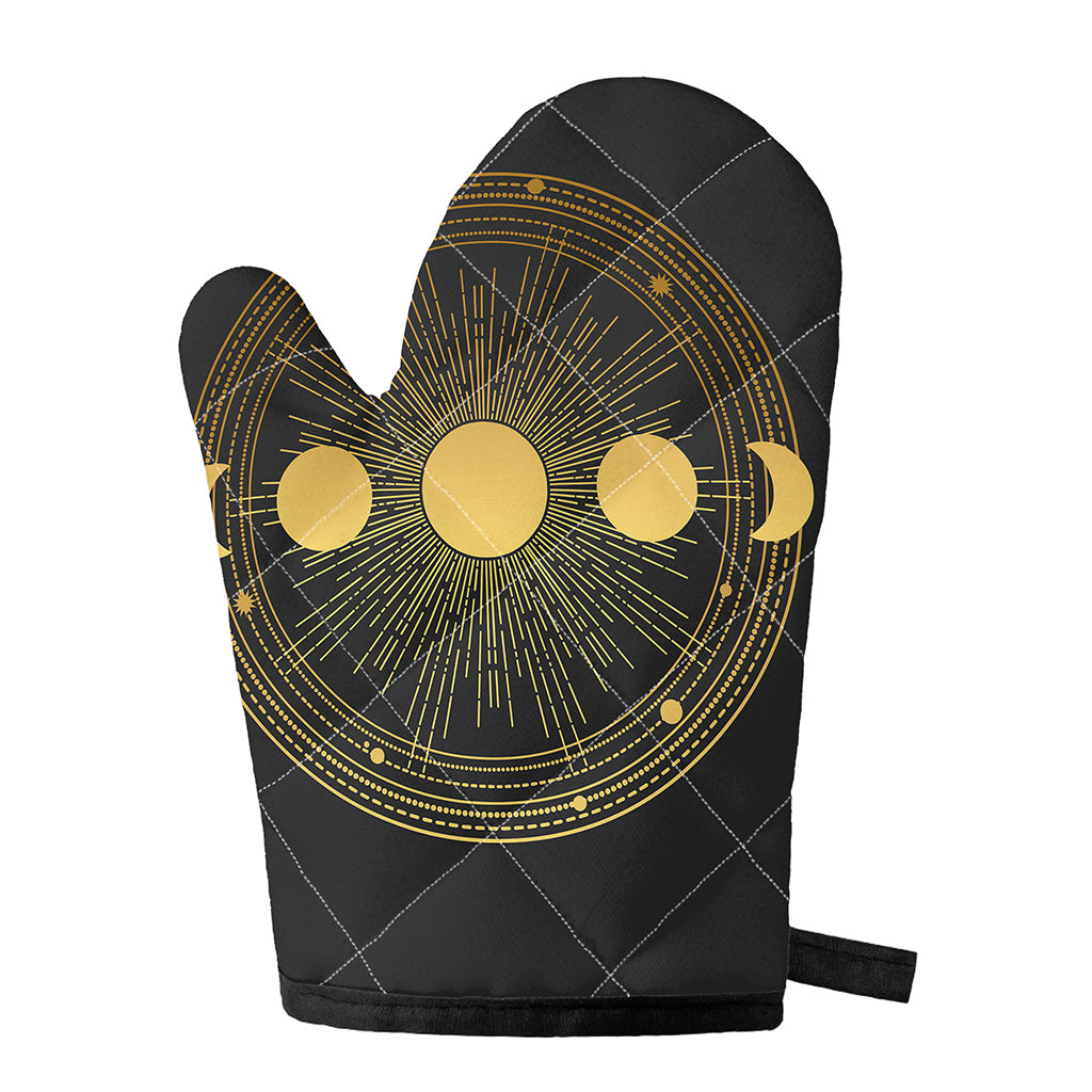 Sun And Moon Phase Print Single Oven Mitt