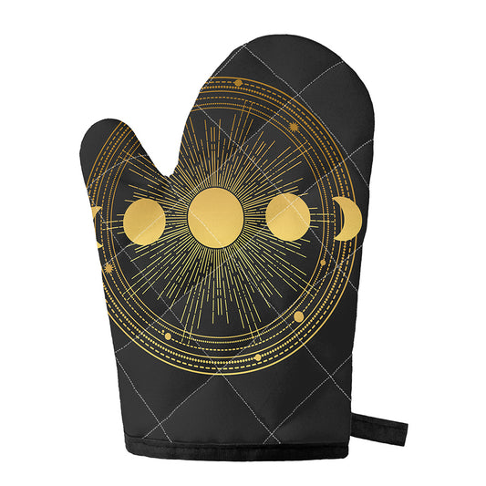 Sun And Moon Phase Print Single Oven Mitt