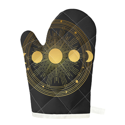 Sun And Moon Phase Print Single Oven Mitt