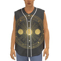 Sun And Moon Phase Print Sleeveless Baseball Jersey