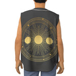 Sun And Moon Phase Print Sleeveless Baseball Jersey