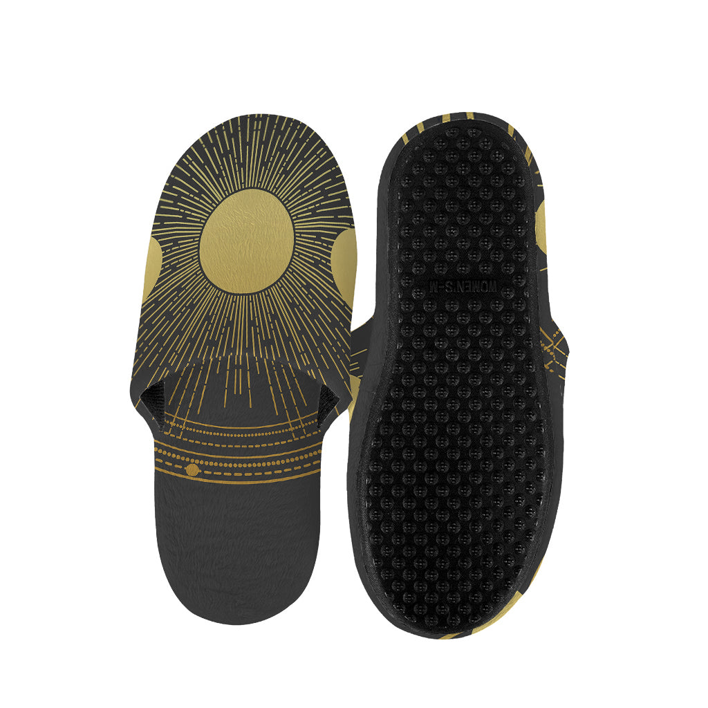 Sun And Moon Phase Print Slippers