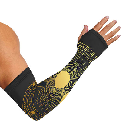Sun And Moon Phase Print Sun Protection Arm Sleeves