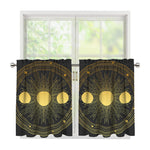 Sun And Moon Phase Print Tier Curtains