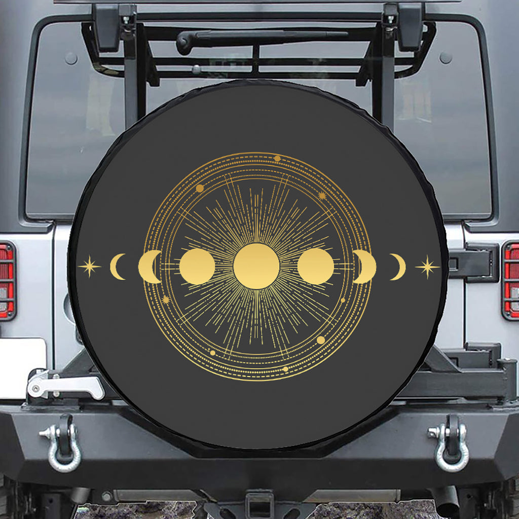 Sun And Moon Phase Print Tire Cover