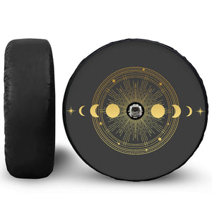 Sun And Moon Phase Print Tire Cover With Camera Hole