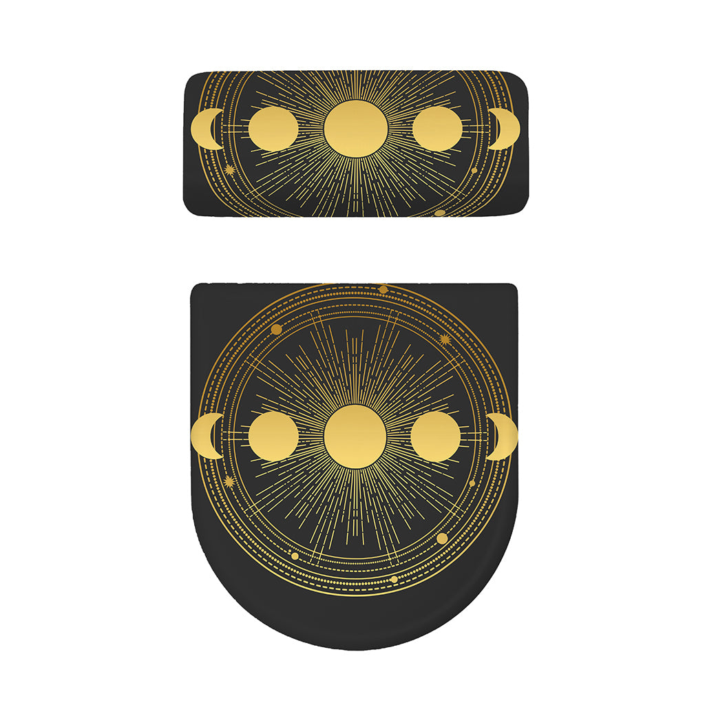Sun And Moon Phase Print Toilet Lid And Tank Cover Set