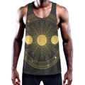 Sun And Moon Phase Print Men's Workout Tank Top