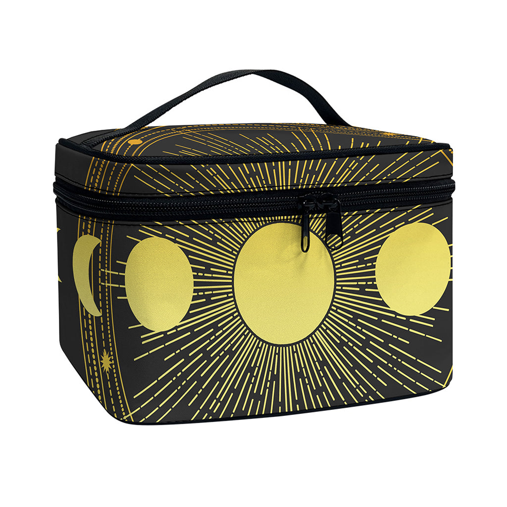 Sun And Moon Phase Print Travel Makeup Bag