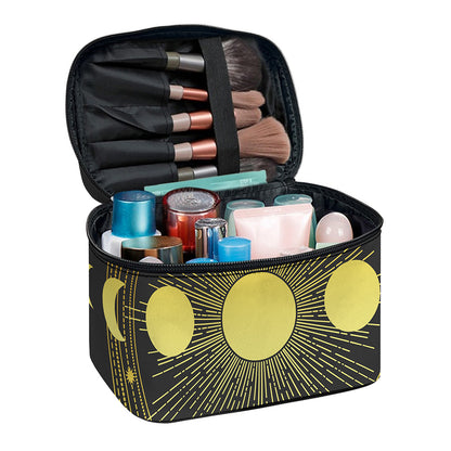 Sun And Moon Phase Print Travel Makeup Bag