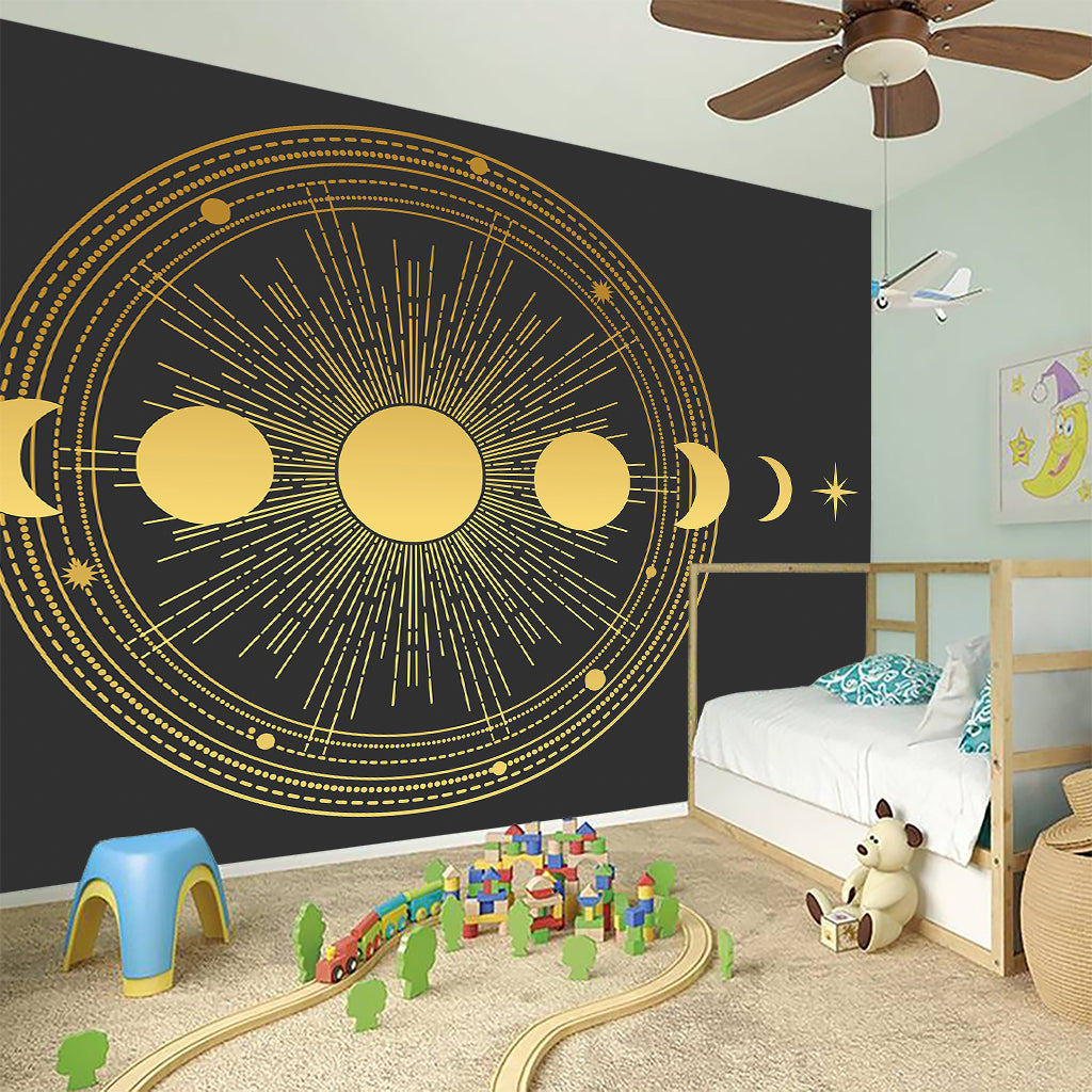 Sun And Moon Phase Print Wall Sticker