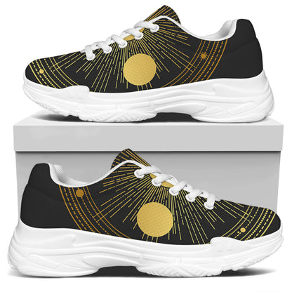 Sun And Moon Phase Print White Chunky Shoes
