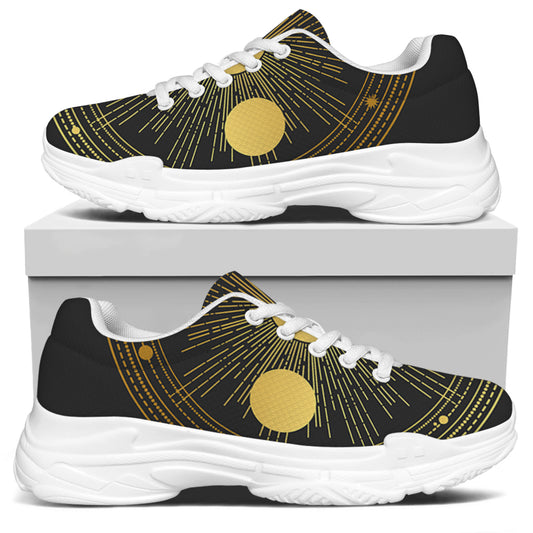 Sun And Moon Phase Print White Chunky Shoes