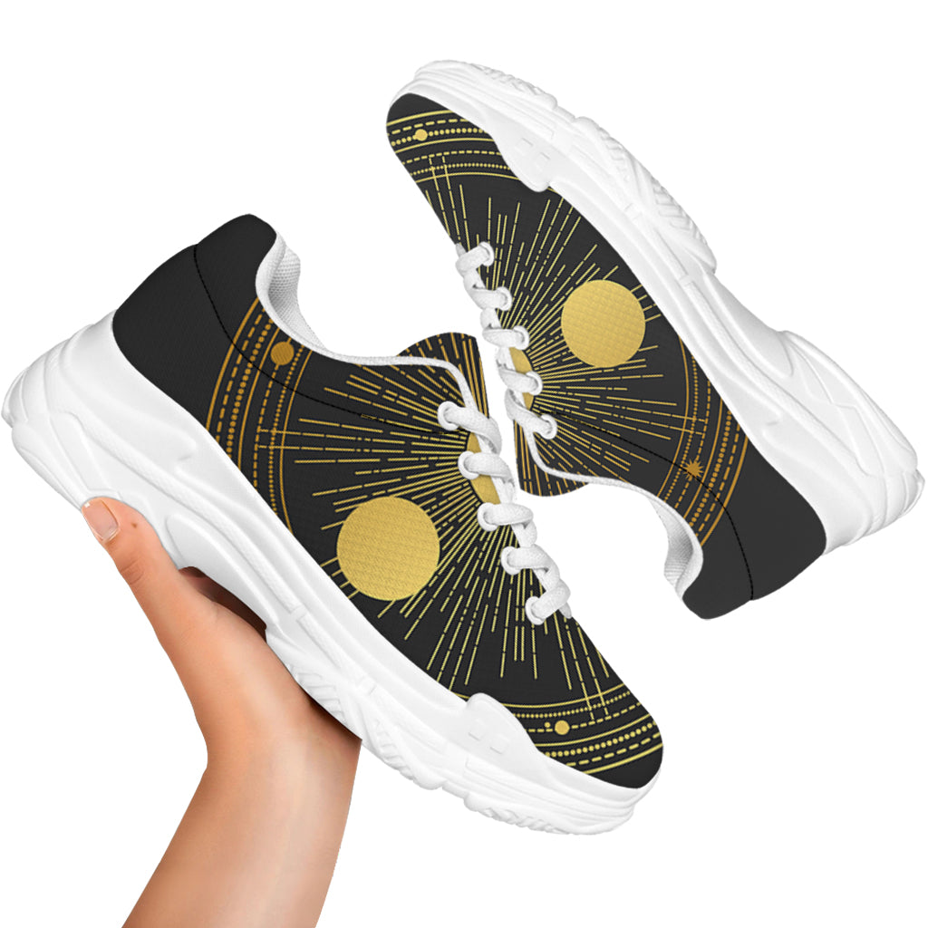 Sun And Moon Phase Print White Chunky Shoes