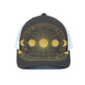 Sun And Moon Phase Print White Mesh Trucker Hat
