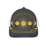 Sun And Moon Phase Print White Mesh Trucker Cap
